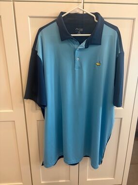 Masters Tech Collection Two-Tone Light Blue Navy Golf Polo Shirt
